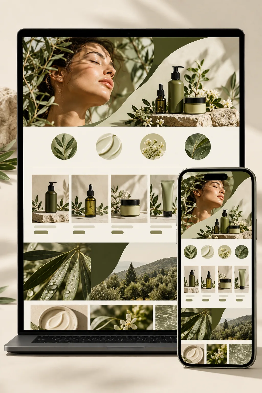 Skincare online store design concept